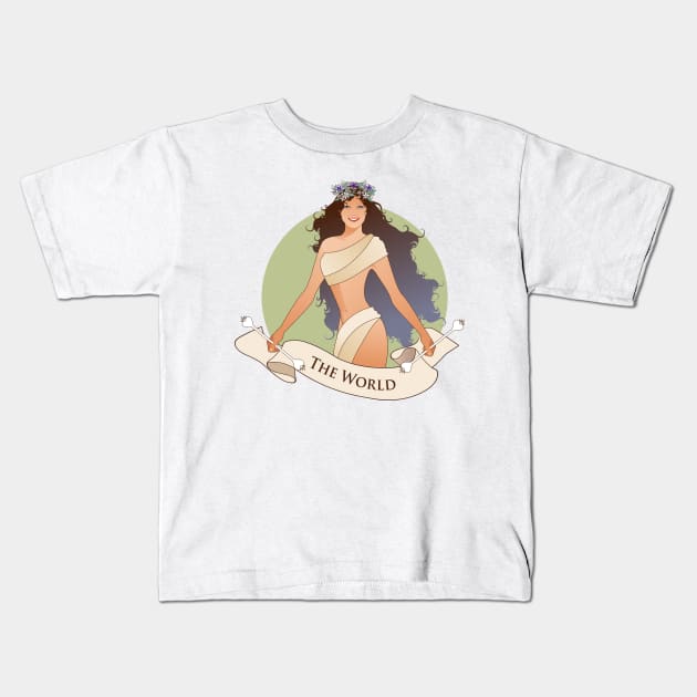 Tarot Arcana: The World Kids T-Shirt by LaInspiratriz